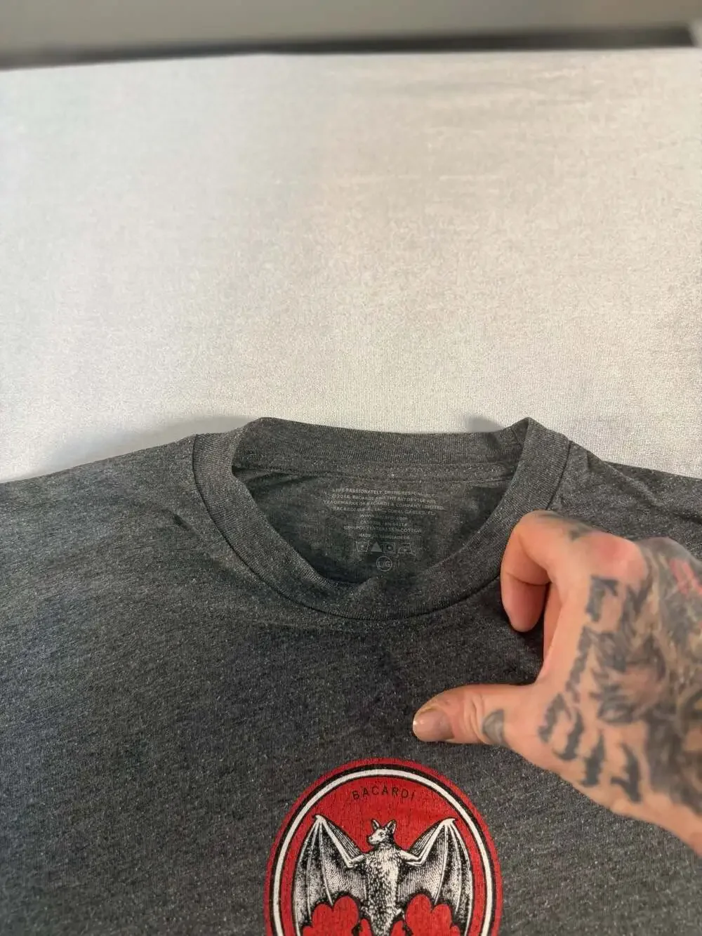Bacardi Logo Graphic Grey Crew Neck T-Shirt